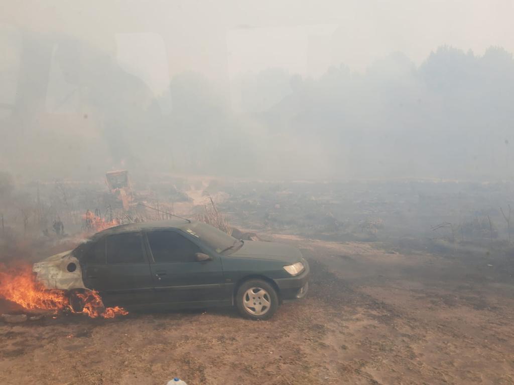 Incendio en un vivero de Miramar, hay corte de ruta