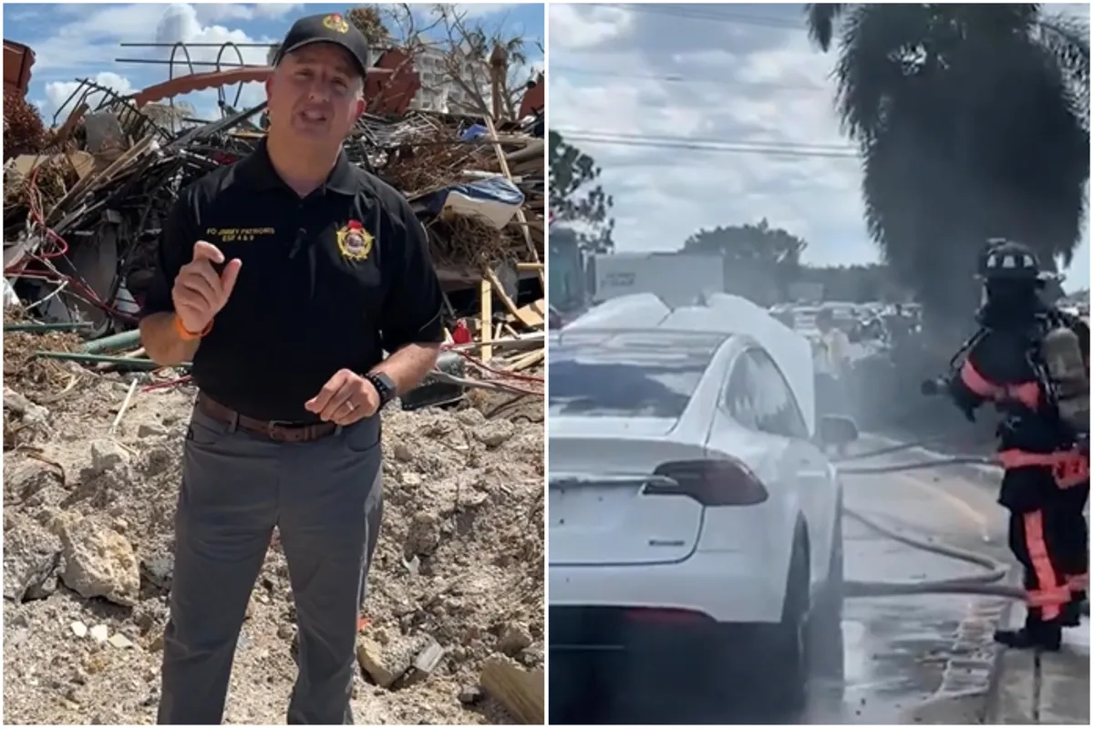 El peligroso fenómeno por el que se incendian los autos eléctricos en Florida tras el paso del huracán Ian