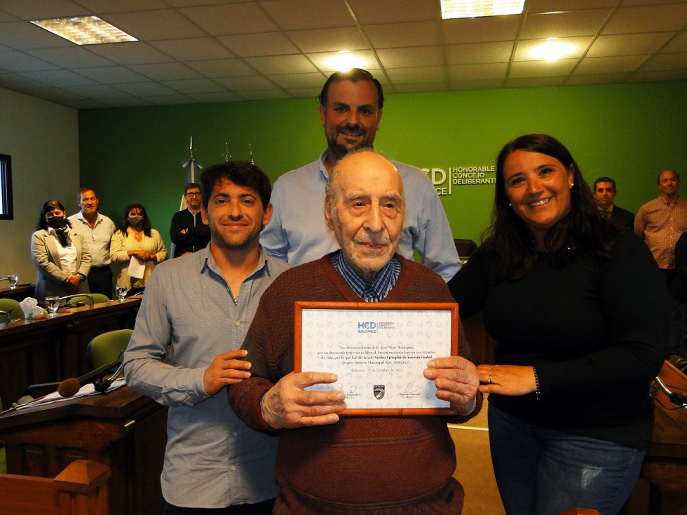 El Concejo Deliberante entregó un reconocimiento a “Pepe” Rodríguez